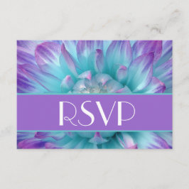 Casamento RSVP de Pétalas de Dália Roxa e Azul