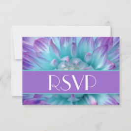 Casamento RSVP de Pétalas de Dália Roxa e Azul