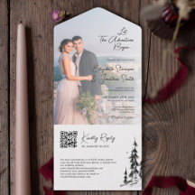 Casamento RSVP do Código QR da Floresta moderna da
