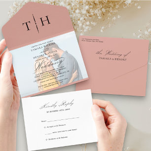 Casamento RSVP Dourado de Rosa de Fotografia de Ca