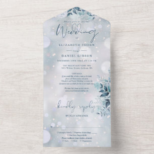 Casamento RSVP Florais Detalhes Flocos de Neve Inv
