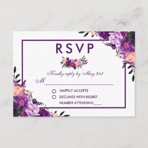 Casamento RSVP Floral Ultra Violet Purple V