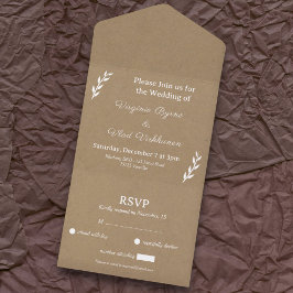Casamento RSVP Kraft & Rustic Tudo Em Um Convite