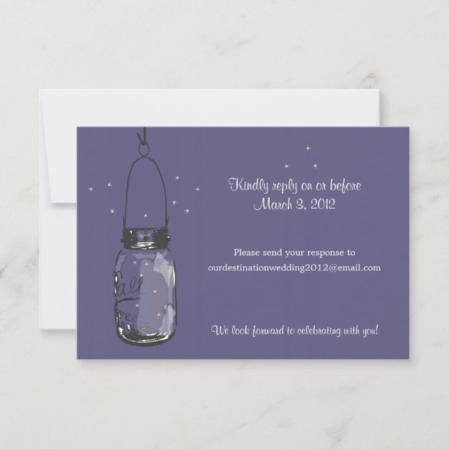 Casamento RSVP Mason Jar & Fireflies (Frente)