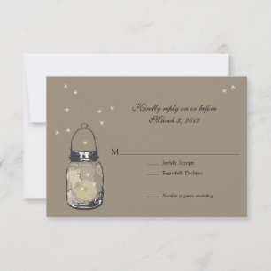 Casamento RSVP Mason Jar & Fireflies