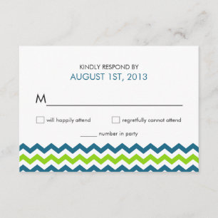 Casamento RSVP Modern Chevron Zigzag