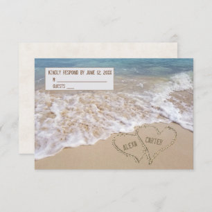 Casamento RSVP Ocean Beach Hearts