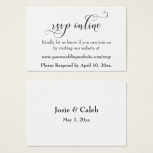 Casamento RSVP Online Inserir Script Preto, Branco