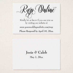 Casamento RSVP Online Inserir Script Preto, Branco