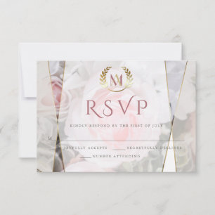 Casamento RSVP PinkRose geométrico moderno