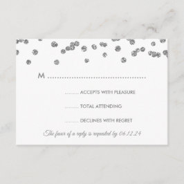 Casamento RSVP Silver Faux Glitter Confetti Blush