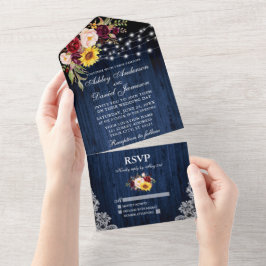 Casamento Russo Azul Mistura Floral Luzes De Madei