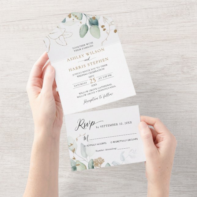 Casamento Russo Eucalyptus Dourado Greenerase (Tearaway)