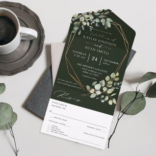 Casamento Russo Eucalyptus e Frame Dourado - Verde