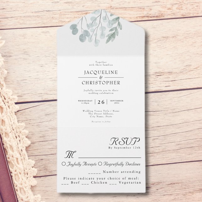 Casamento Russo Eucalyptus Floral Watercolor (Criador carregado)