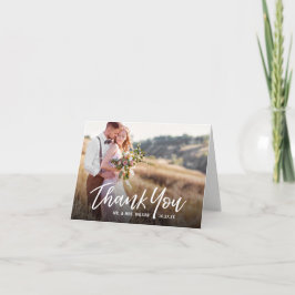 Casamento Russo Manuscrito Obrigado Cartões com fo