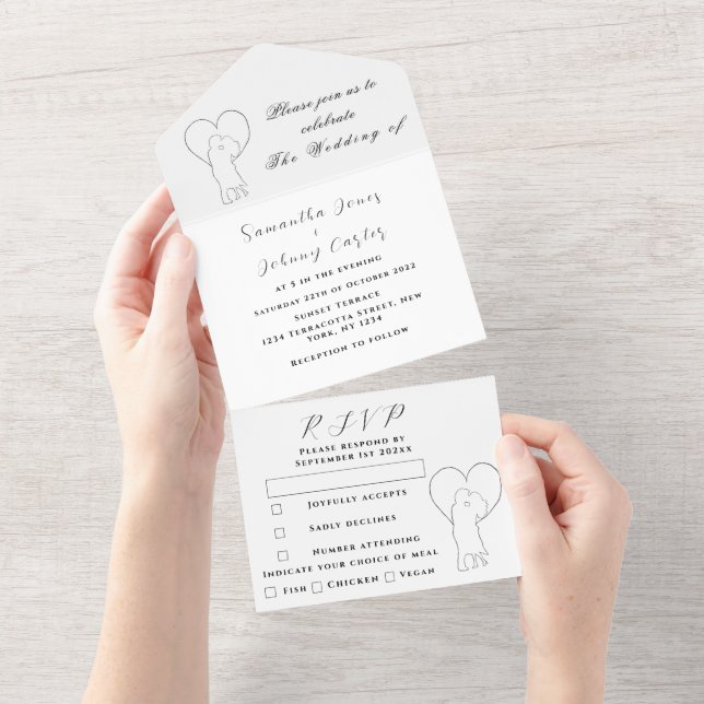 Casamento Russo Mínimo Moderno Casal (Aba destacável)