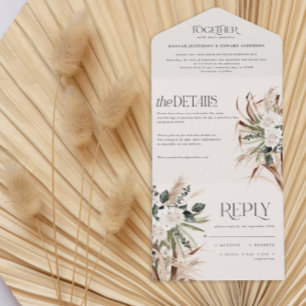 casamento russo moderno com pampas eucalyptus