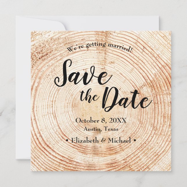 Casamento Russo Salve a data foto Convite Madeira (Frente)