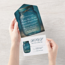 Casamento Rustic Blue Mason Jar Country