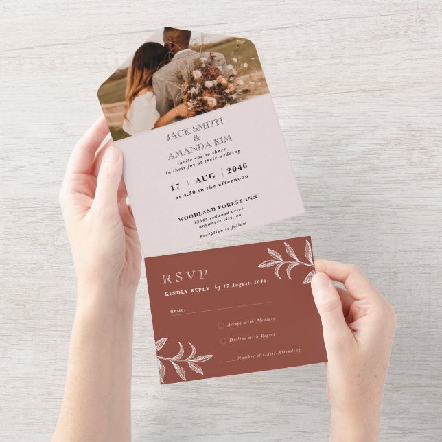 Casamento Rustic Boho Chic tudo em uma placa RSVP (Tearaway)
