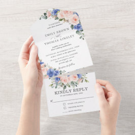 Casamento Rustic Chic Blush Blue Floral Greenery