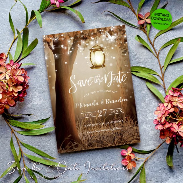 Casamento Rustic Country Salve a Data Convite (Criador carregado)