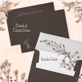 Casamento Rustic Elegant Wildflower Mocha Script