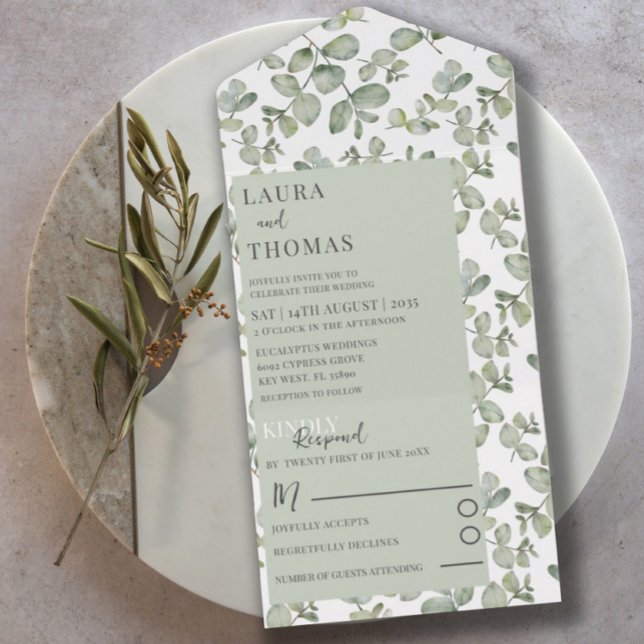 Casamento Rustic eucaliputus Sage Green Pattern (Criador carregado)