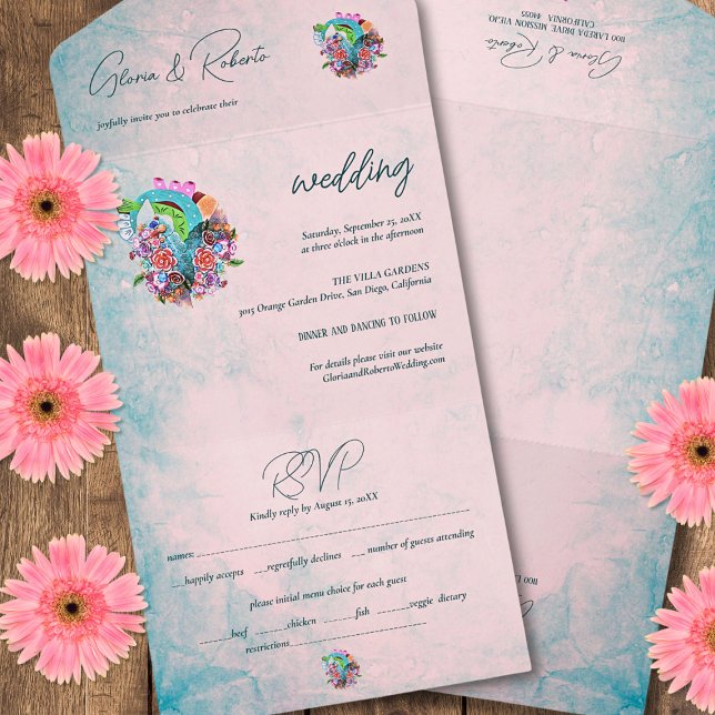 Casamento Rustic Flowers Heart Mexicano (Criador carregado)