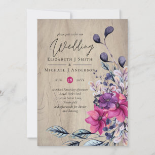 Casamento Rustic Fuchsia Floral Woodland