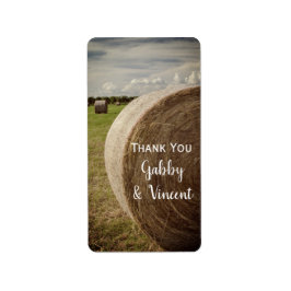 Casamento Rustic Hay Bales Ranch Obrigado Etiqueta