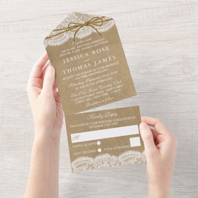 Casamento Rustic Kraft & Twine Arco (Aba destacável)