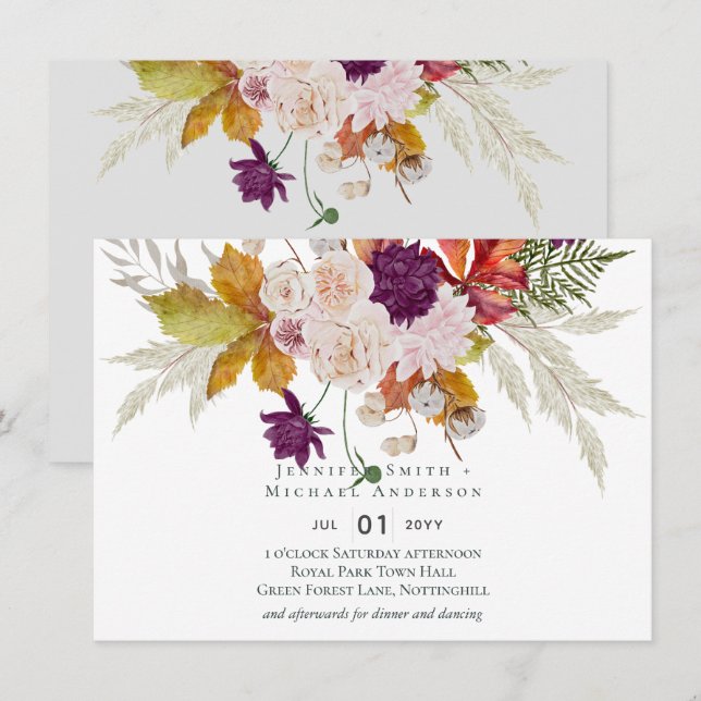 Casamento Rustic Maroon Ginger Blush (Frente/Verso)