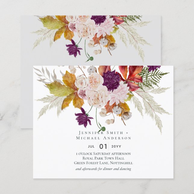 Casamento Rustic Maroon Ginger Blush (Frente/Verso)