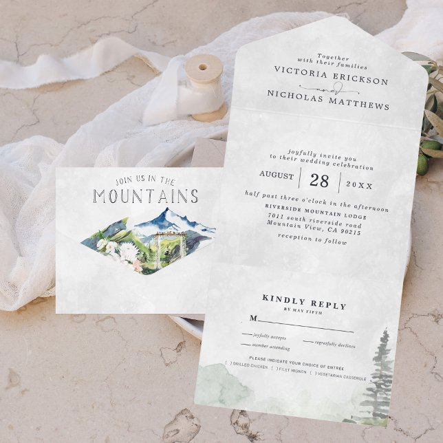 Casamento Rustic Mountain All in One Convite de ca (Criador carregado)