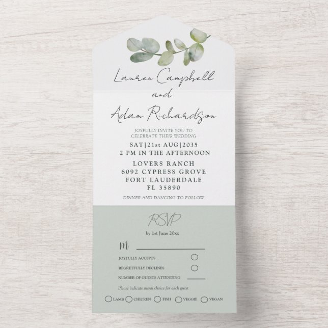 Casamento Rustic Sage Green Eucalyptus (Inside)
