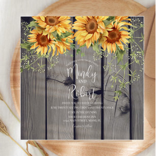 Casamento Rustic Sunflower Buquê Watercolor
