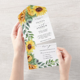 Casamento Rustic Sunflower Watercolor