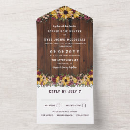 Casamento Rustic Sunflower Wood Grain