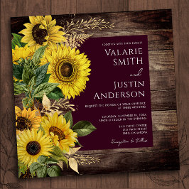 Casamento Rustic Wood Sunflower