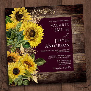 Casamento Rustic Wood Sunflower