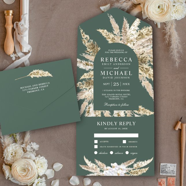 Casamento Rústico Boho com Arco de Grama das Pampa (Criador carregado)