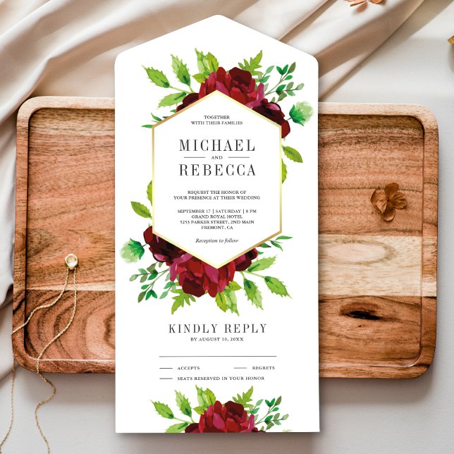 Casamento Rústico com Floral Burgundy e Verde Dour (Criador carregado)