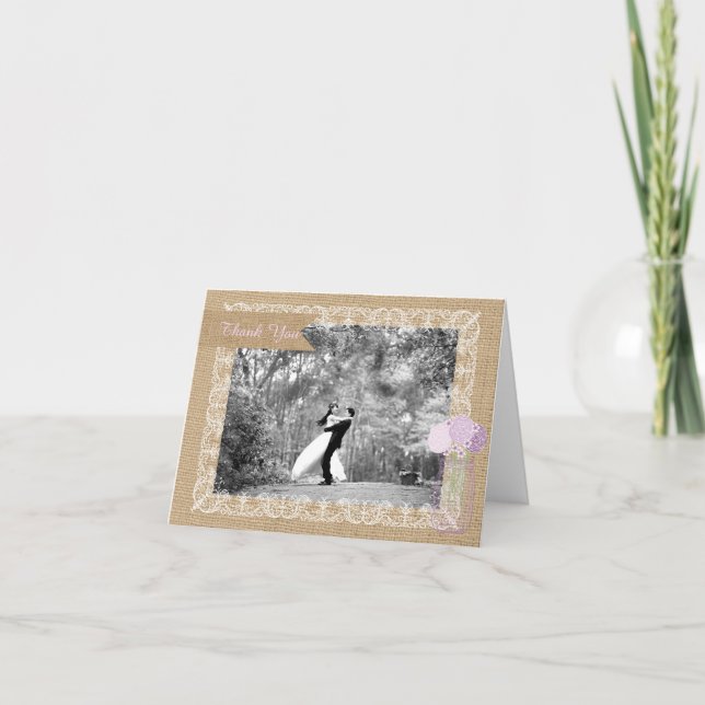 Casamento Rústico Country com Agradecimento em Lon (Frente)