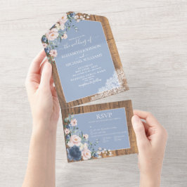 Casamento Rústico de Lace Russo com Blush Azul Ele