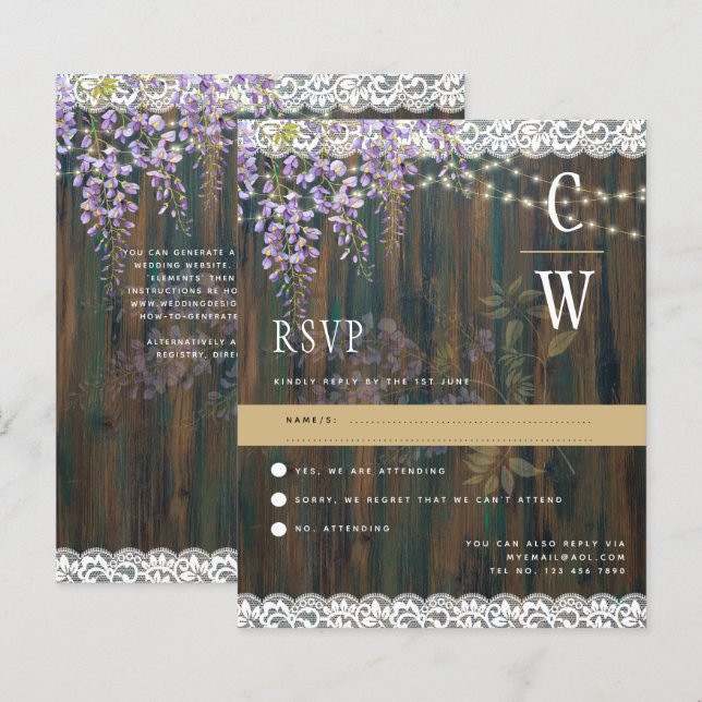 Casamento Rústico de Locação Rústica de LeahG Purp (Frente/Verso)