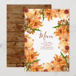 Casamento Rústico de Outono Menu de Amor