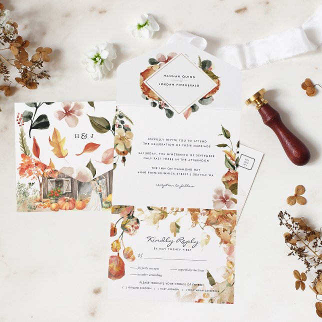 Casamento Rústico Floral de Outono no Celeiro | Fo (Criador carregado)