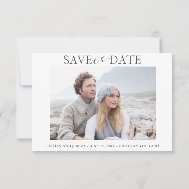 Casamento Salve a Data com Um Convite Fotográfico (Frente)
